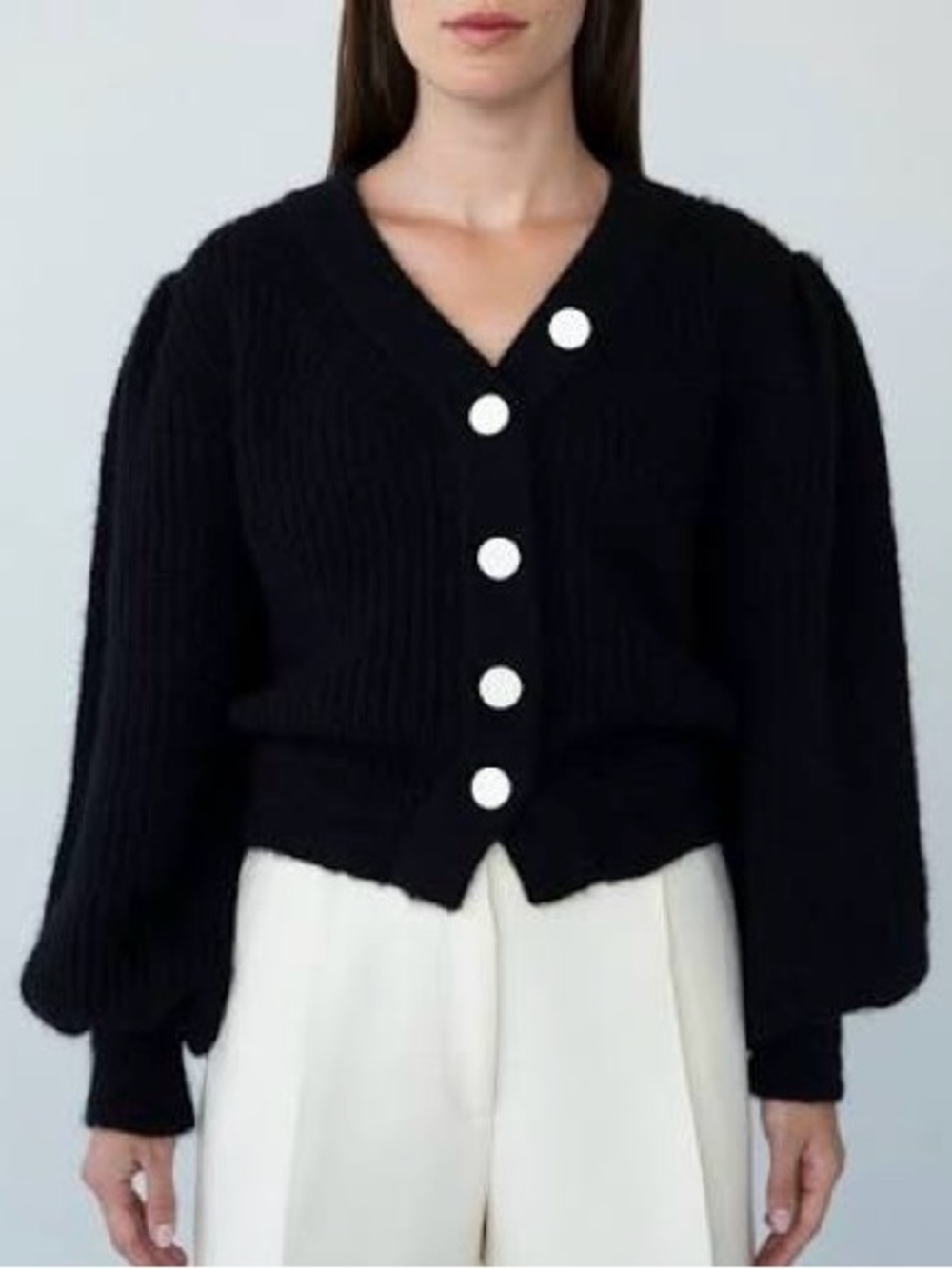 NWT SSKEIN x Meredith Peck Black Alpaca Cardigan Sweater Peru XS/S